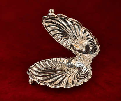 Sea shell -Silver-Plated Shell Serving Box