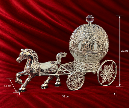 Royal Dome Horse Carriage Serving Bowl white enamel