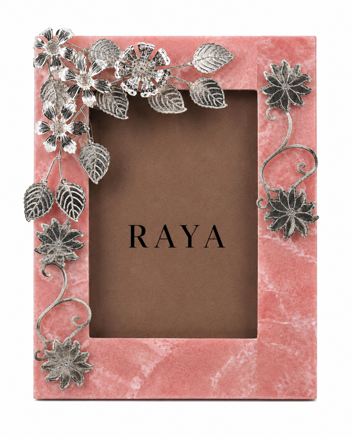Silver Plated Flower Resin Photo Frame