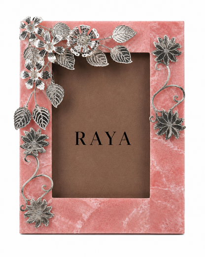 Silver Plated Flower Resin Photo Frame