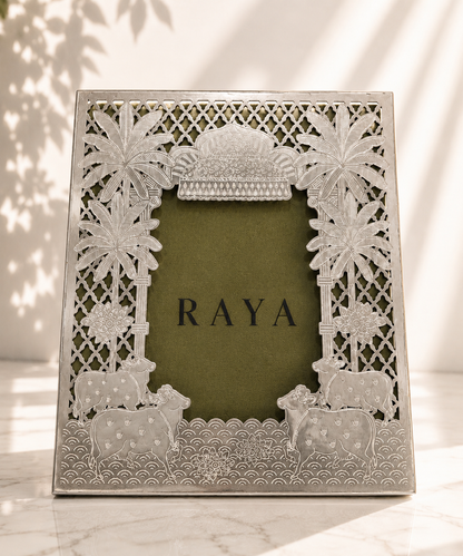 Cow Etching Photo Frame