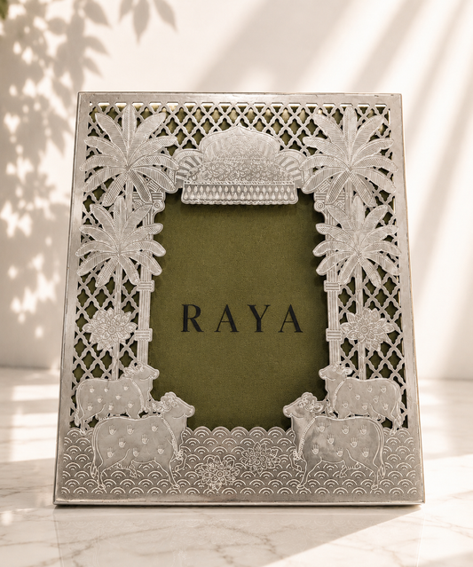 Cow Etching Photo Frame