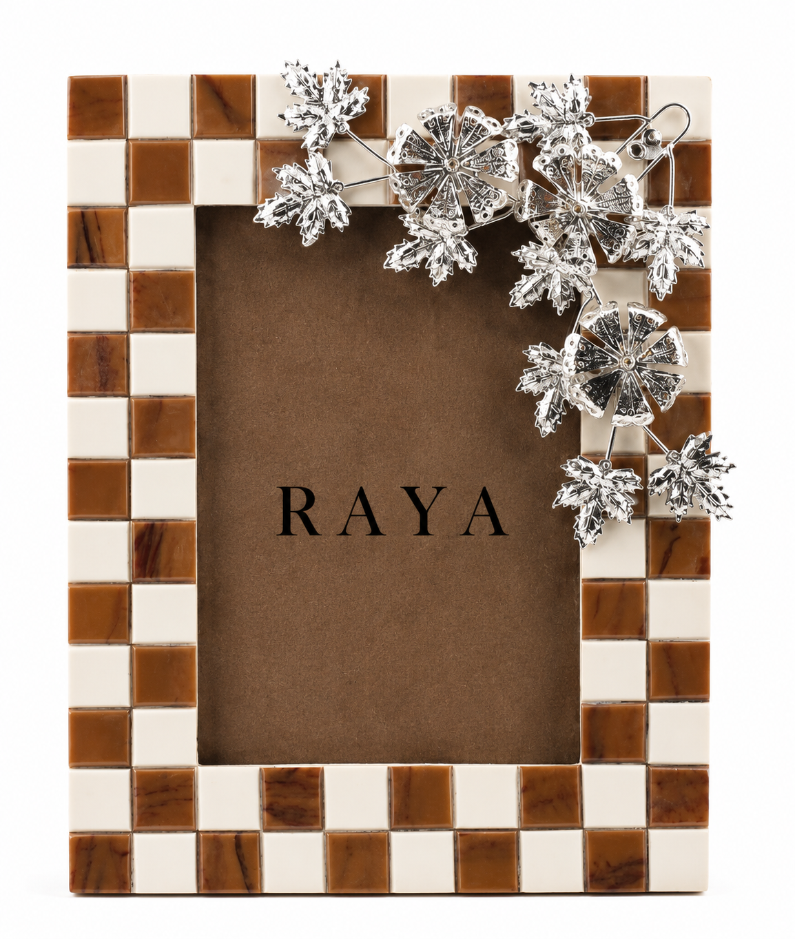 Silver Plated Motif Checks Photo Frame