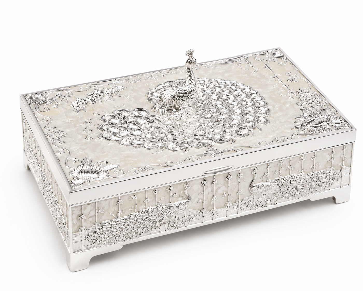 Peacock on Top Dryfruit Box - Four Partition