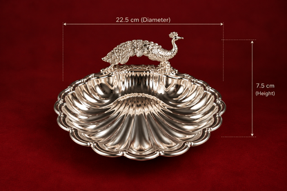 Peacock Silver-Plated Serving Platter white colour