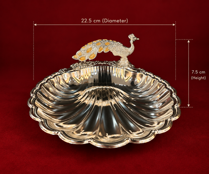 Peacock Silver-Plated Serving Platter peach colour