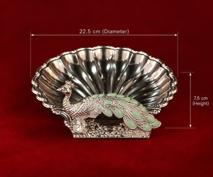 Peacock Silver-Plated Serving Platter green colour