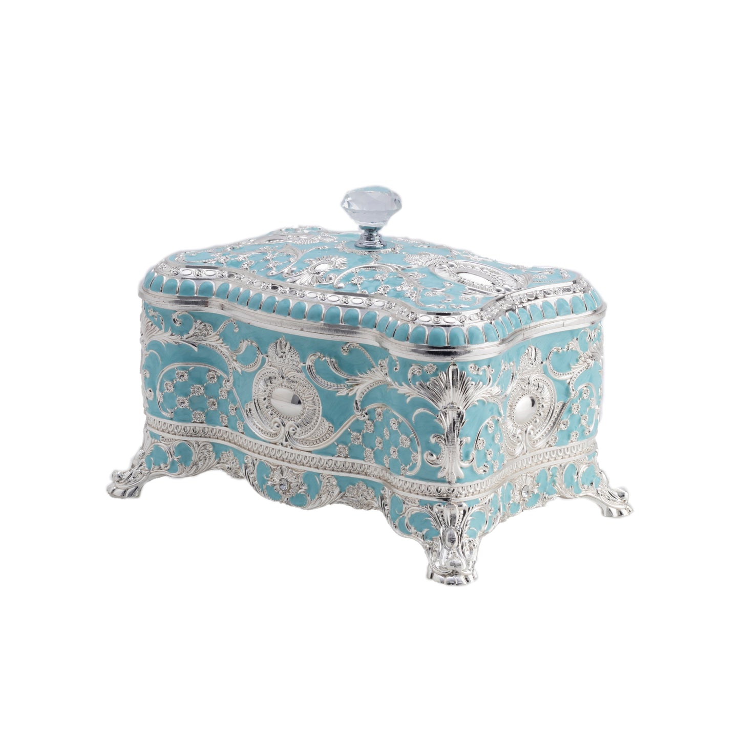 Enamel Crystal Jewelery Box (Blue)