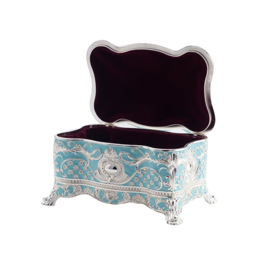 Enamel Crystal Jewelery Box (Blue)
