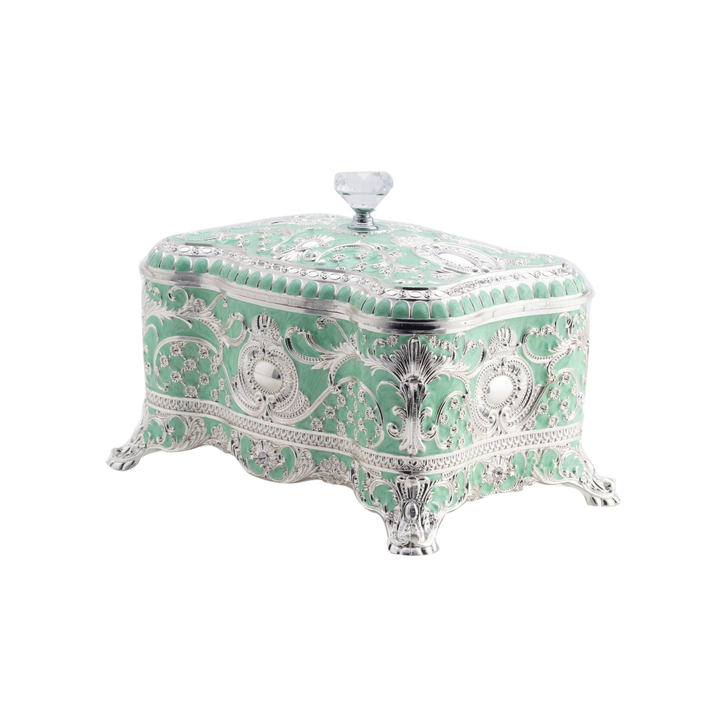 Enamel Crystal Jewelery Box (Green)