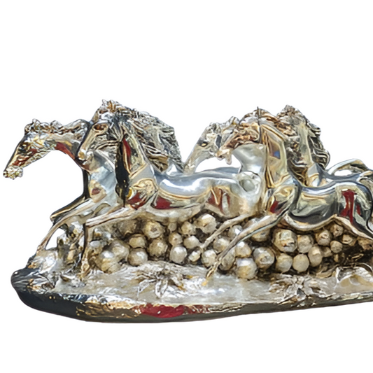 Silver-Plated Horses Set