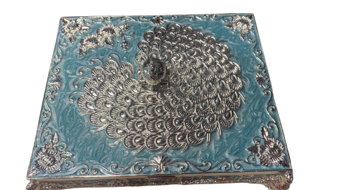 Peacock on Top Dryfruit Box - Four Partition