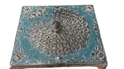 Peacock on Top Dryfruit Box - Four Partition