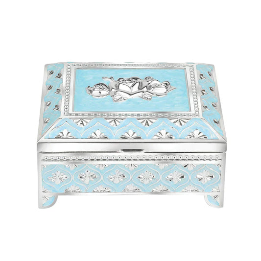 Enamel jewellery box blue